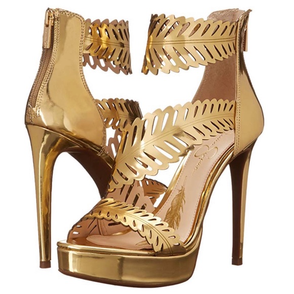 Jessica Simpson Shoes - ✨NWT Jessica Simpson Azure Gold Metallic Heels✨